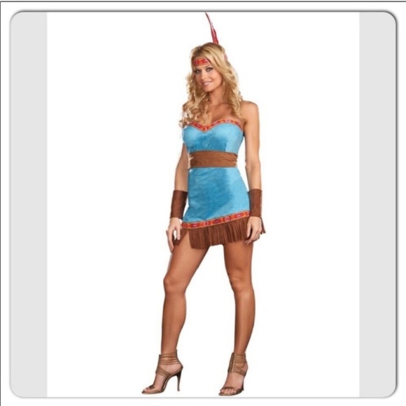 DREAMGIRL YANDY COSTUME NATIVE AMERICAN HOTTIE POCAHONTAS COSTUME S - Picture 1 of 15
